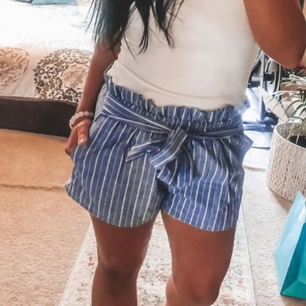 Paperbag shorts - blue